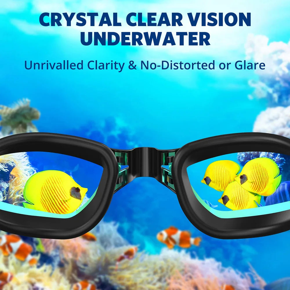 Professional Waterproof Swim Eyewear - Anti-fog 100% UV Protection - No Leaking - For Adult Men Women Youth