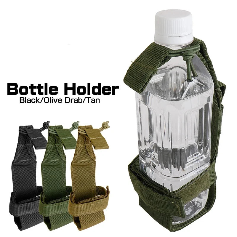Tactical Water Bottle Holder - MOLLE Compatible Nylon Pouch for Outdoor Activities, Camping, Hiking, Hunting & Travel