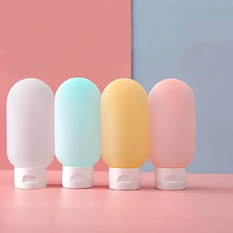 Travel Squeeze Bottles Set - 4 Pack 60ml Refillable Soft Lotion Containers for Shampoo & Toiletries