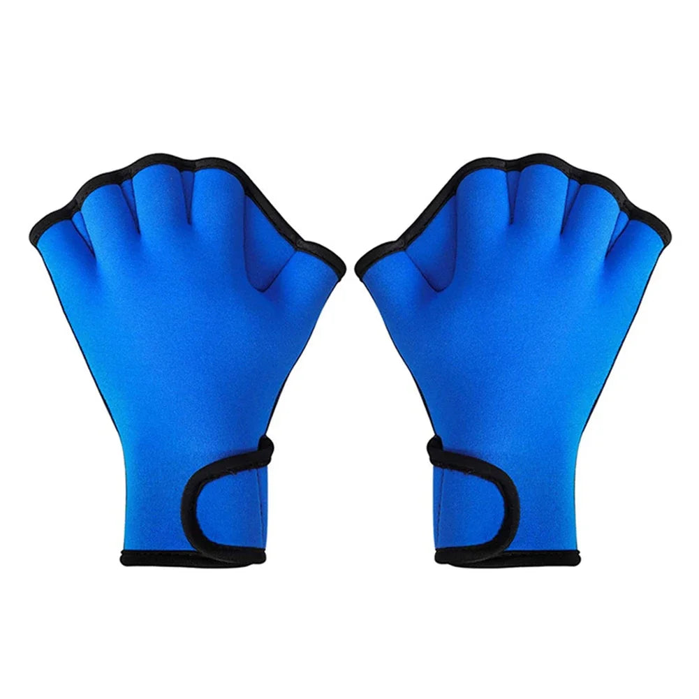 Swimming Training Hand Paddles & Webbed Gloves - Water Sport Fins Flippers for Adults & Children