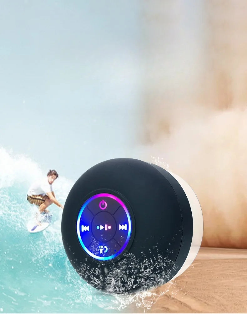 Waterproof Mini Bluetooth Speaker 2025 - Wireless LED Suction Cup Stereo for Bathroom & Outdoor Sports