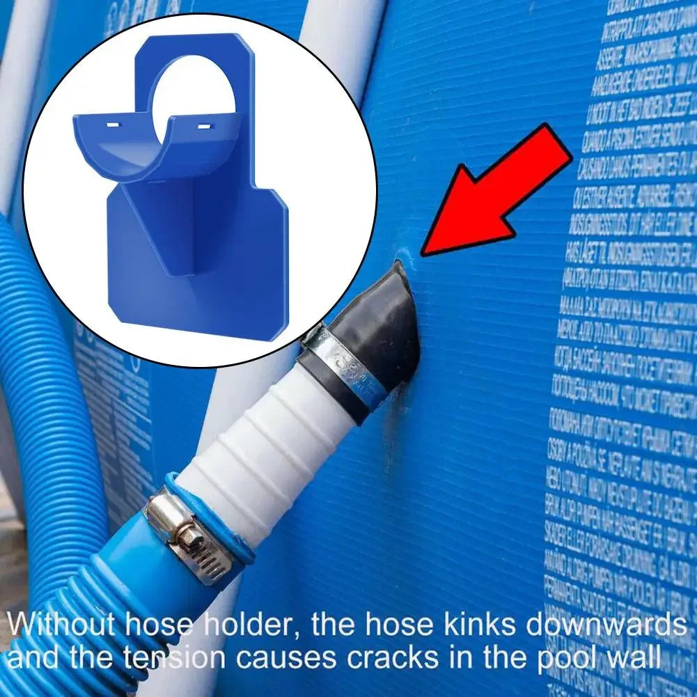 Swimming Pool Hose Support Bracket Set (1-2 Pieces) - Universal Pipe Holder for Intex Above Ground Pools with Tie Clamp Mount - Compatible with 30-38mm Hose Outlets