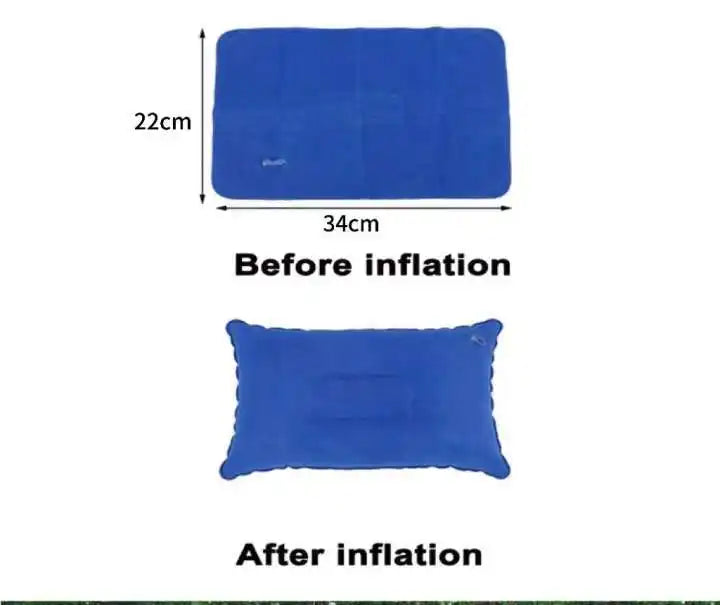 Portable Fold Inflatable Air Pillow - Outdoor Travel Sleeping Camping PVC Neck Stretcher Backrest Plane Comfortable Pillow