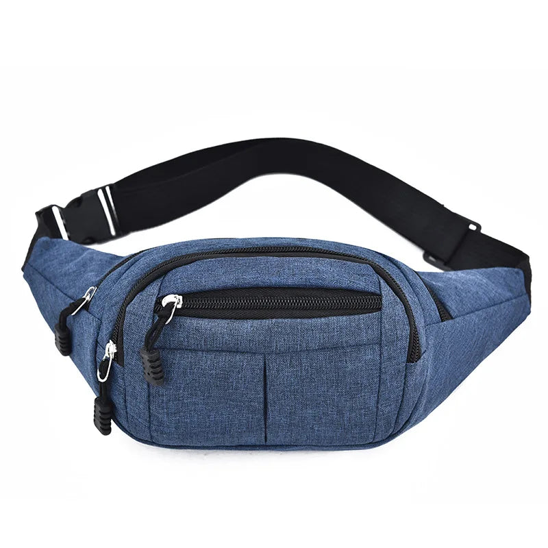 Men's Waterproof Canvas Crossbody Bag - Korean Style Outdoor Sports Waist Pack with Multiple Carry Options