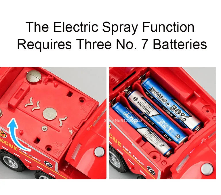 Fire Engine Model Truck 1:32 Scale with Water Spray Function - Ladder Truck Toy with Sound & Light Effects, Pull-Back Action, Opening Doors - Vehicle Collection Gift for Boys