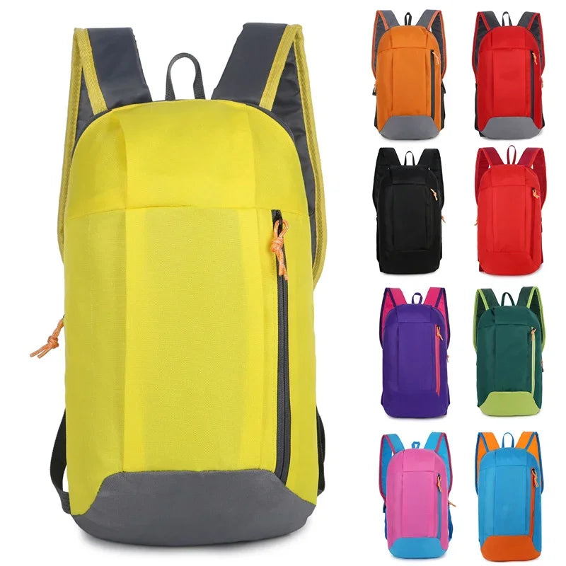 Pink Waterproof Nylon Sport Backpack - Small Gym Duffel Bag for Women Men Kids - Outdoor Fitness Travel Luggage