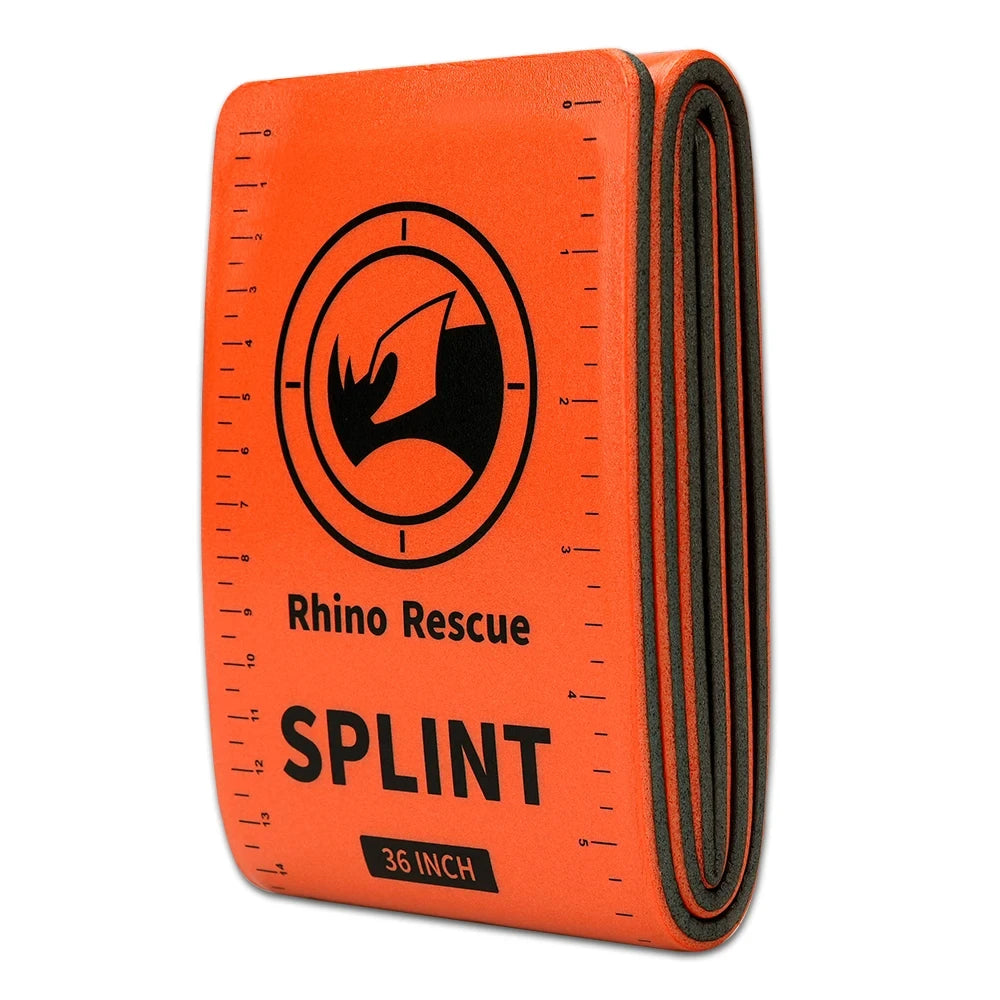 RHINO RESCUE Emergency First Aid Splint - 36" x 4.3" Green-Gray Bone Stabilizer for Camping, Hiking & Outdoor Emergency Kits