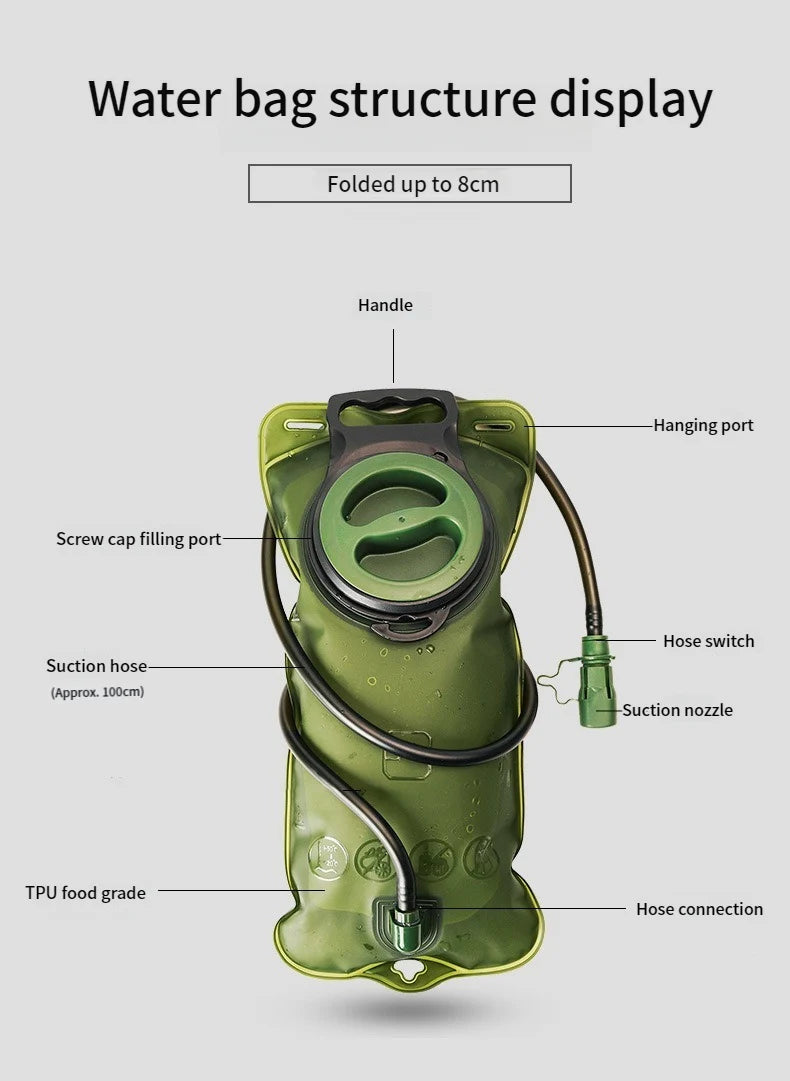 2L EVA Hydration Backpack - Large Capacity Water Reservoir for Running & Cycling