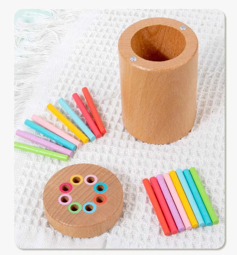 Wooden Matching Toys Montessori Color Matching Sorting Stick Balance Toy Fine Motor Skills Math Learning Educational Toys Kids