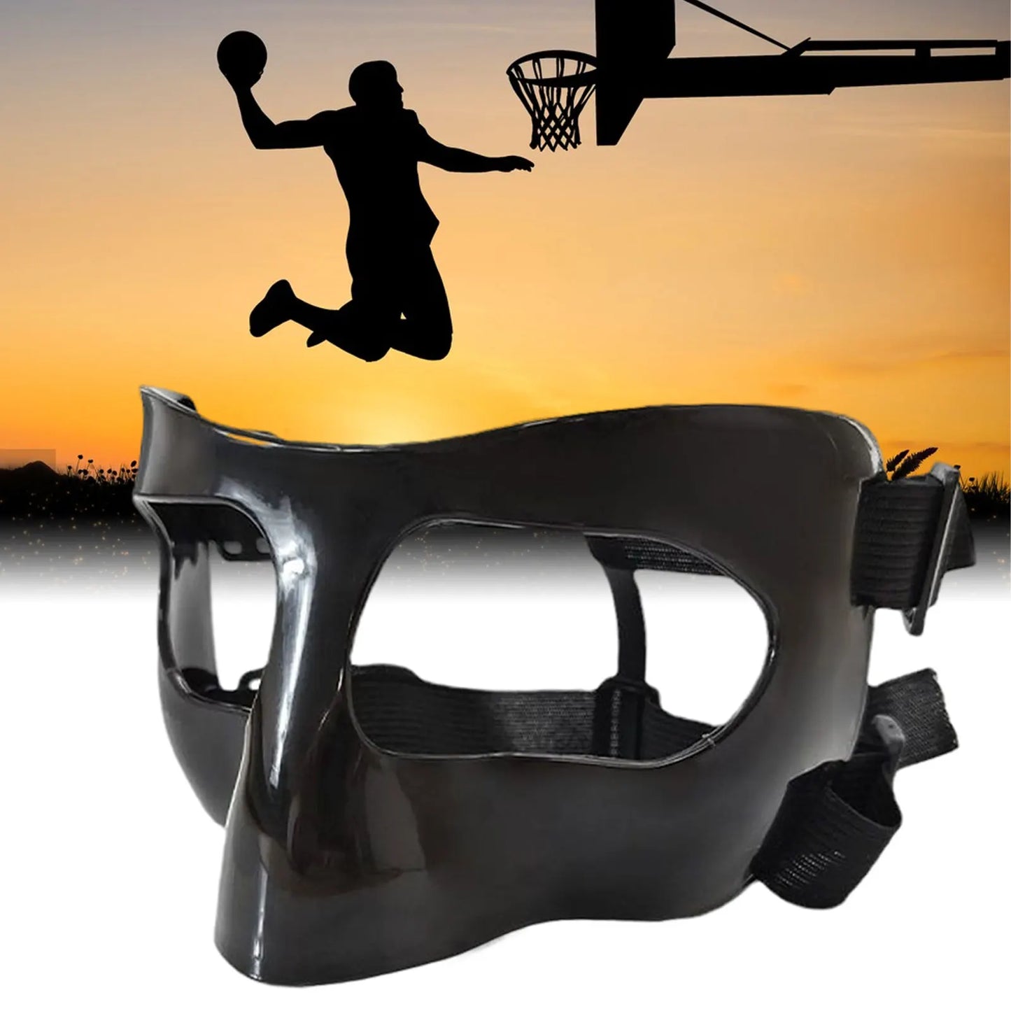 Basketball Adults Mask Sports Durable  Adjustable Mask Boxing Guards Shield Mask for Sports Broken Nose Protective Facial Cover