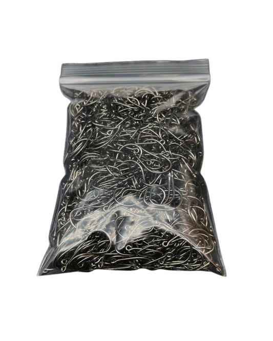 Professional Fishing Hook Set - 200 Pieces Eyed Circle Jighead Hooks, Sizes 3-12, Barbed Design for Carp Fishing and General Angling