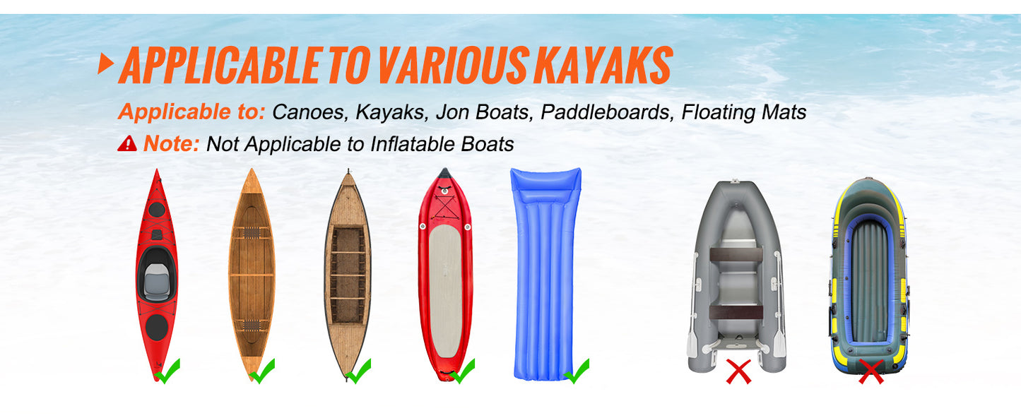 Foldable Kayak Transport Cart - 250lb Capacity with 10-Inch Tires & Support Foot for Canoes, Paddleboards, Float Mats & Jon Boats