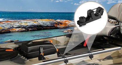 Kayak Paddle Holder Set - 2 Piece Track Mount Accessories for Standard Kayak Oars and Fishing Rails