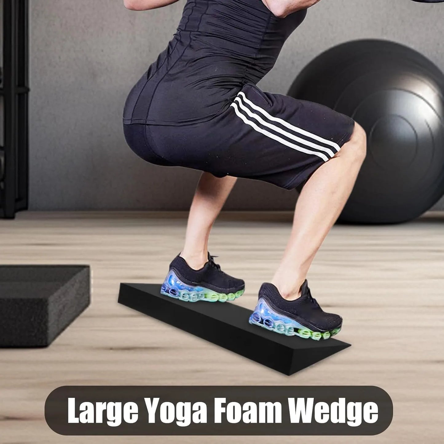 EVA Foam Squat Wedge Block - Slant Board Calf Stretcher for Exercise, Pushups, Yoga & Stretching Practice