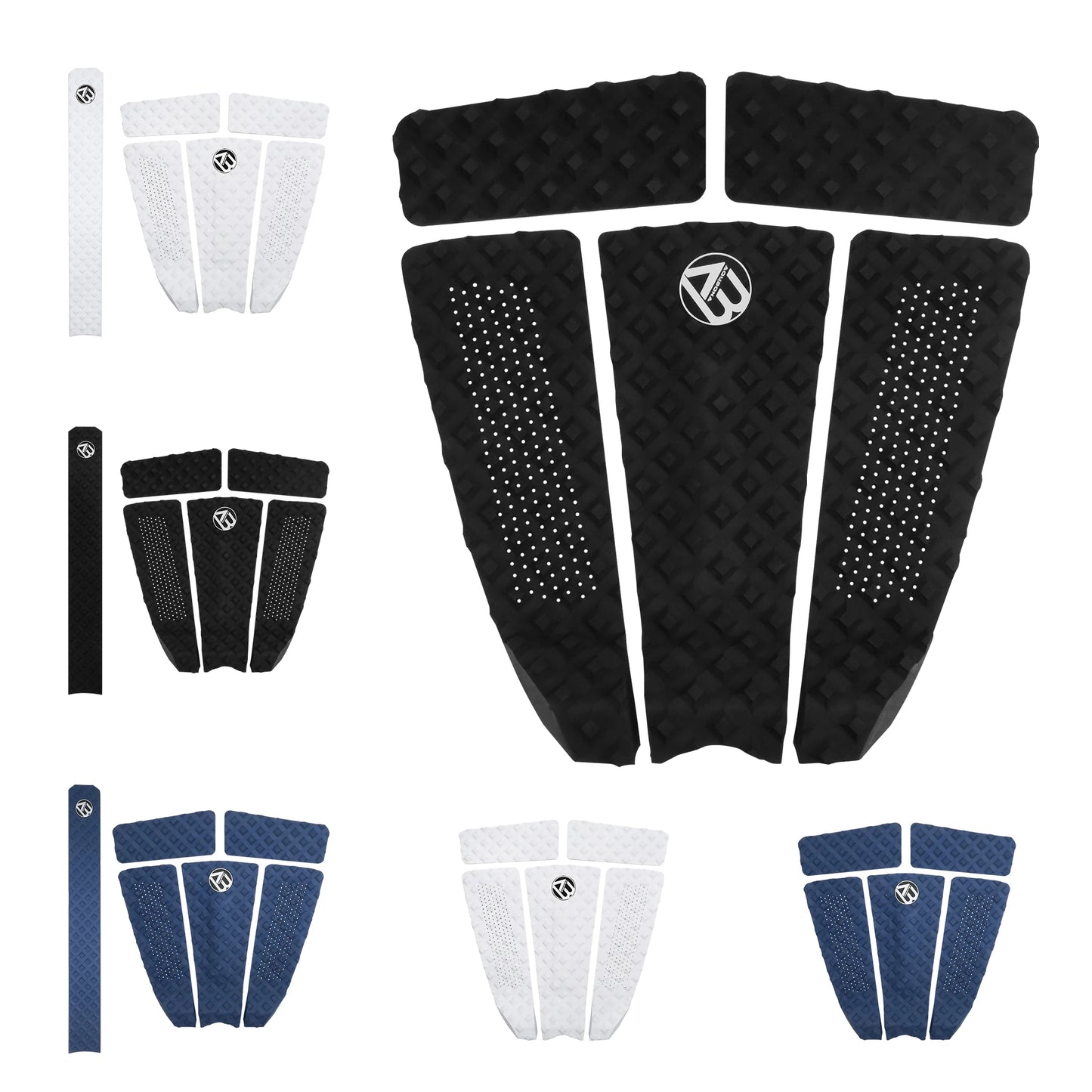 EVA Surfboard Traction Pad - 3-Piece Deck Grip with Tail Kick