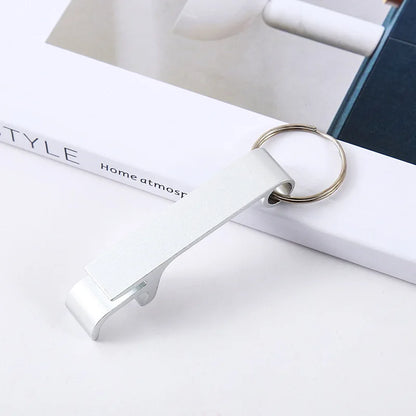 Portable Aluminum Bottle Opener Keychain - Mini Pocket Metal Beer & Beverage Opener for Camping & Outdoor