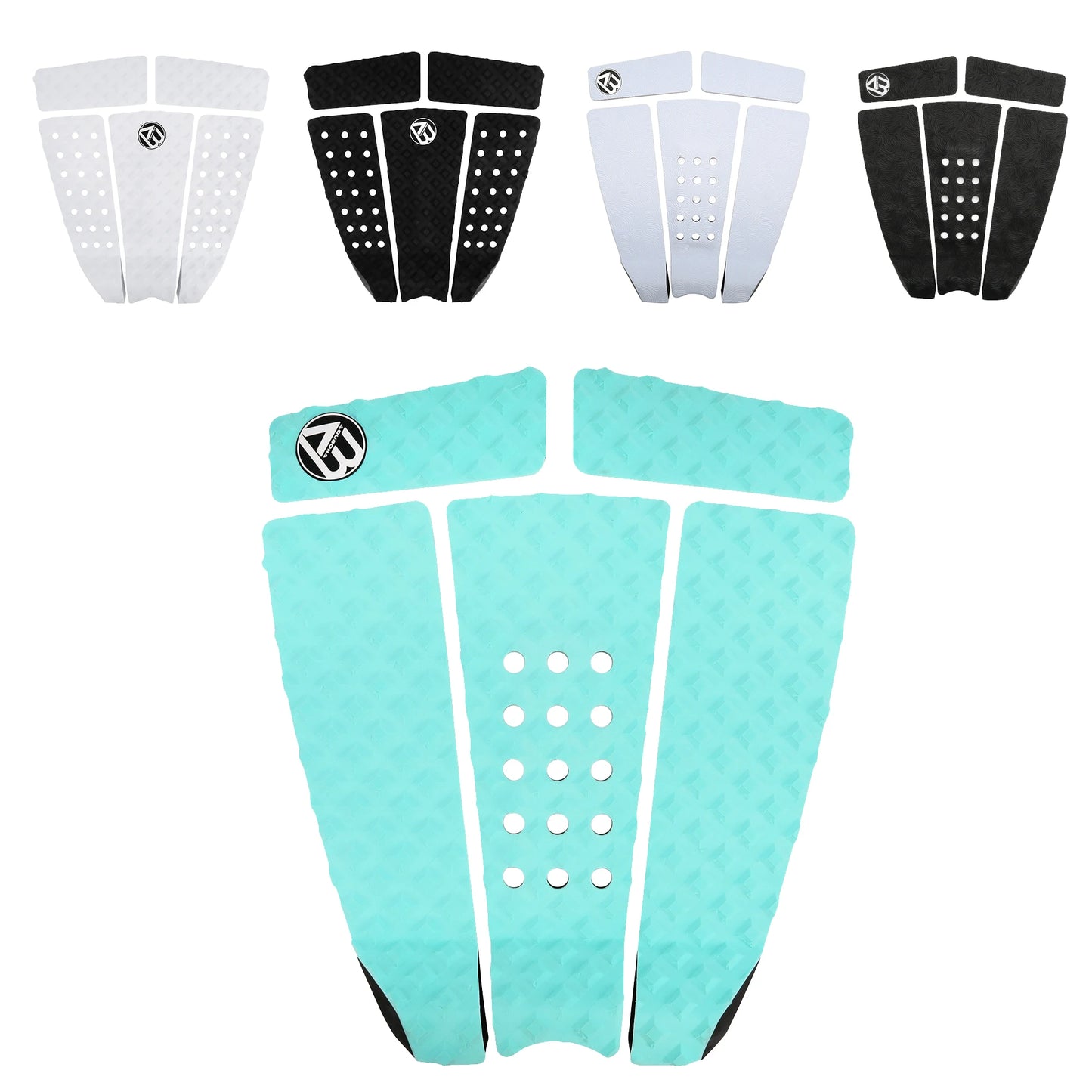 EVA Surfboard Traction Pad - 3-Piece Deck Grip with Tail Kick
