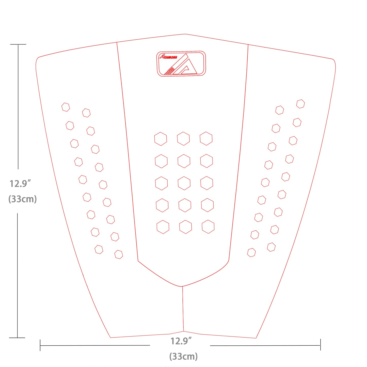 EVA Surfboard Traction Pad - 3-Piece Deck Grip with Tail Kick