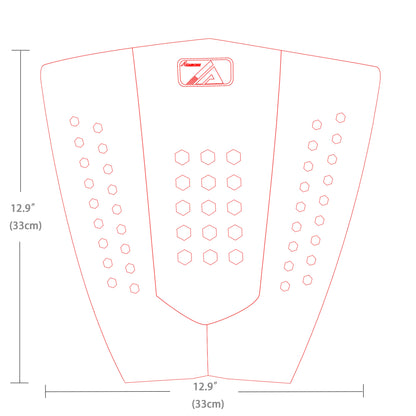 EVA Surfboard Traction Pad - 3-Piece Deck Grip with Tail Kick