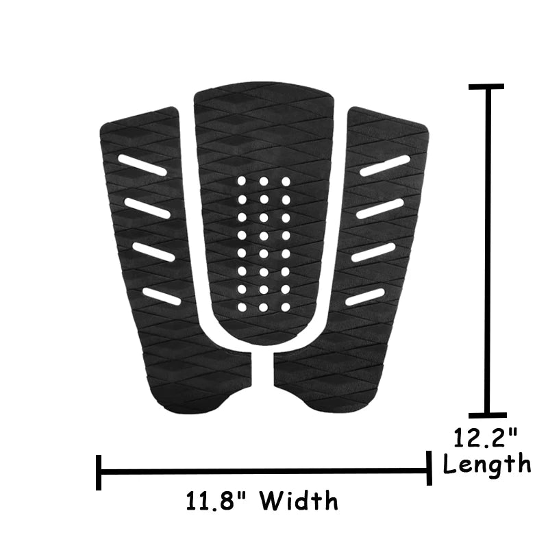 EVA Surfboard Traction Pad - 3-Piece Deck Grip with Tail Kick