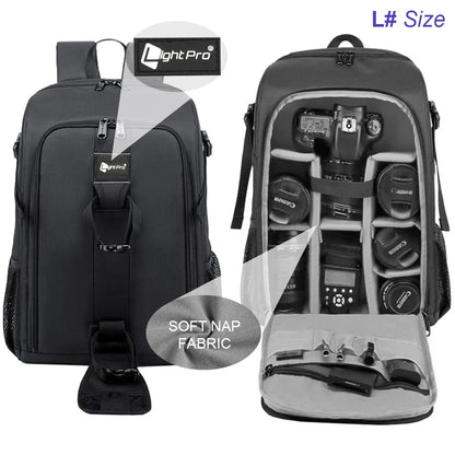 Large Capacity Camera Backpack - Waterproof DSLR Bag with Tripod Holder & Rain Cover