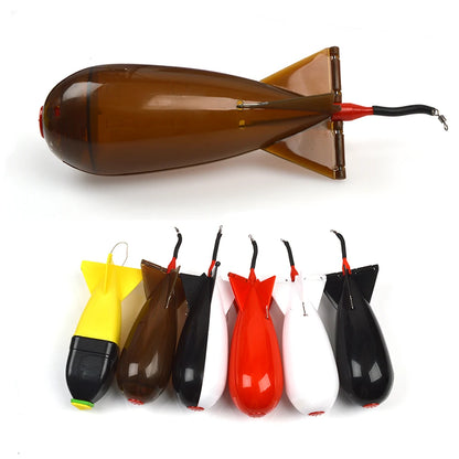 TOLU Rocket Feeder Set - Large & Small Spod Bomb Float Fishing Lure with Bait Holder - 2-Size Pellet Rocket Feeders for Precision Positioning
