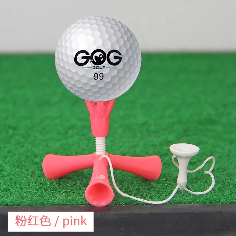 Adjustable Tripod Golf Tee Set (4-Pack) - Height-Adjustable Plastic Holder for Practice & Training