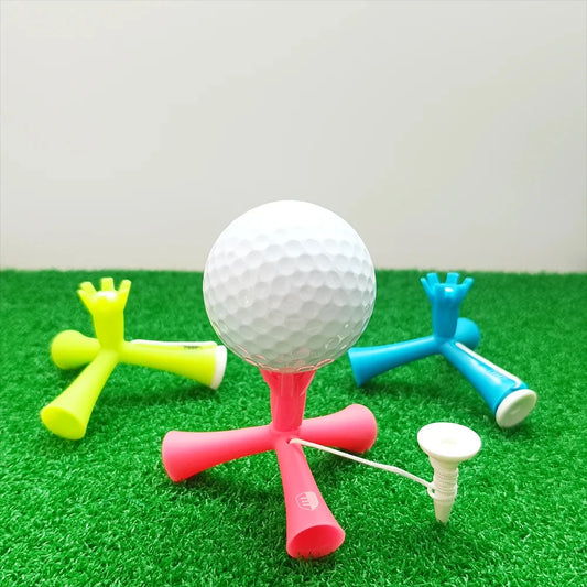 Adjustable Tripod Golf Tee Set (4-Pack) - Height-Adjustable Plastic Holder for Practice & Training