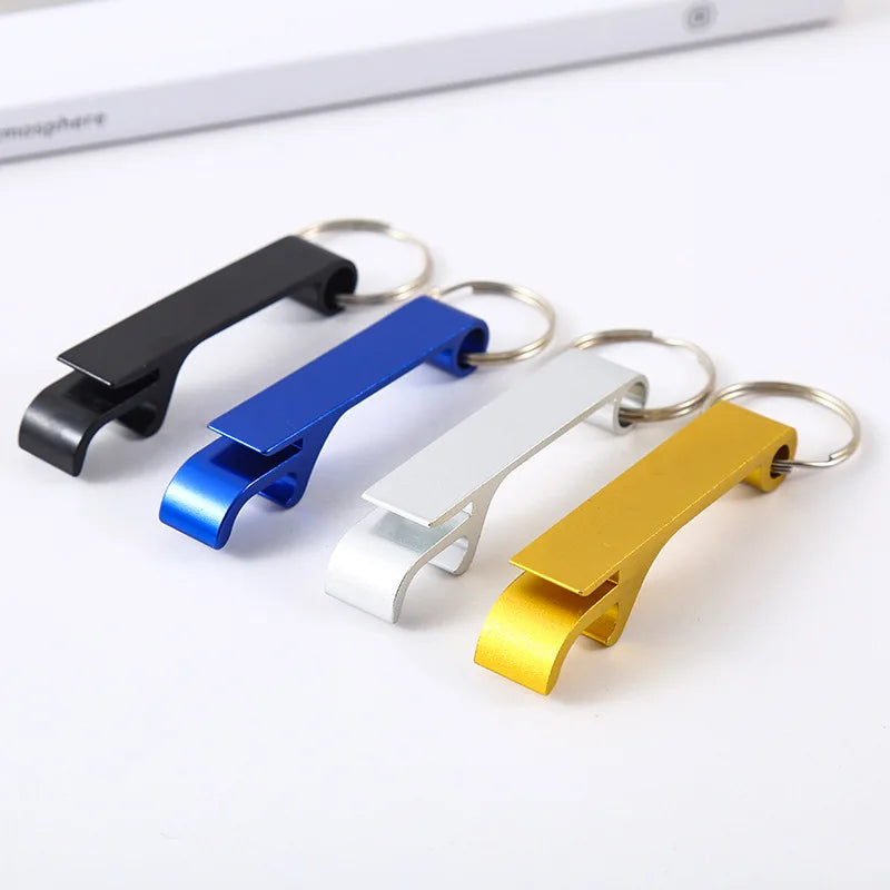 Portable Aluminum Bottle Opener Keychain - Mini Pocket Metal Beer & Beverage Opener for Camping & Outdoor