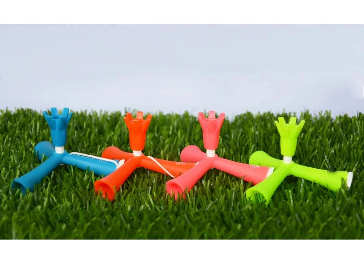 Adjustable Tripod Golf Tee Set (4-Pack) - Height-Adjustable Plastic Holder for Practice & Training