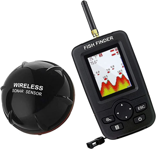 Portable Wireless Fish Finder - Sonar Echo Sounder Underwater Fishing Detector with Alert System