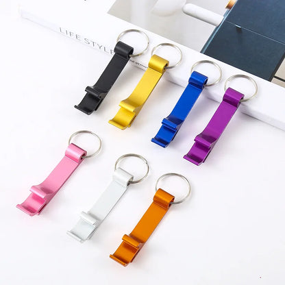 Portable Aluminum Bottle Opener Keychain - Mini Pocket Metal Beer & Beverage Opener for Camping & Outdoor