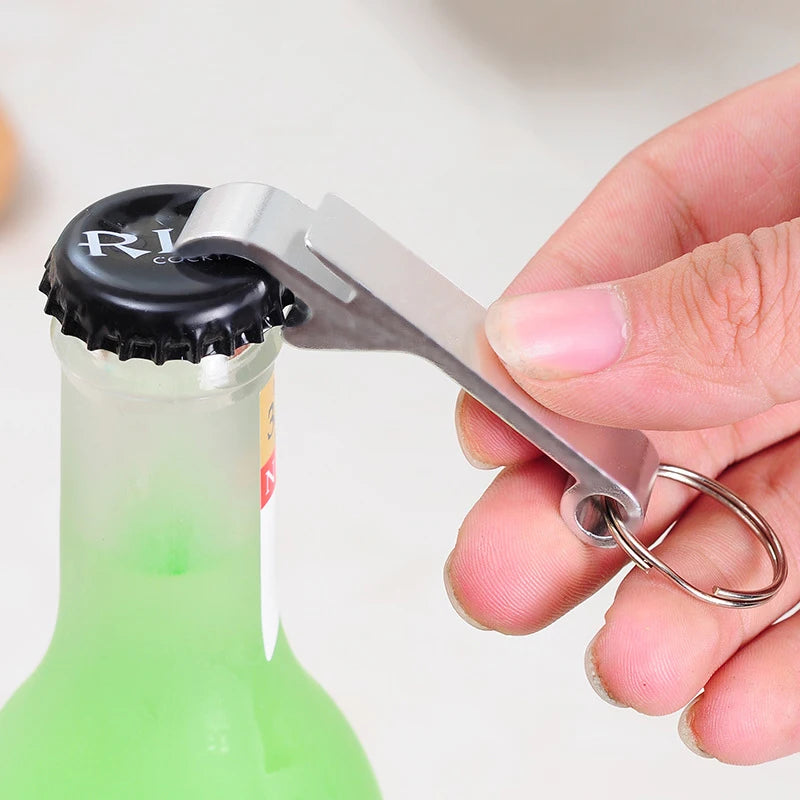 Portable Aluminum Bottle Opener Keychain - Mini Pocket Metal Beer & Beverage Opener for Camping & Outdoor