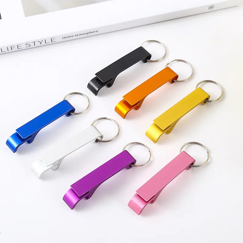 Portable Aluminum Bottle Opener Keychain - Mini Pocket Metal Beer & Beverage Opener for Camping & Outdoor
