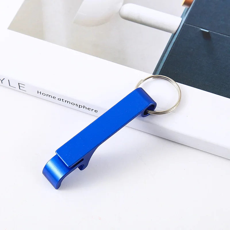 Portable Aluminum Bottle Opener Keychain - Mini Pocket Metal Beer & Beverage Opener for Camping & Outdoor