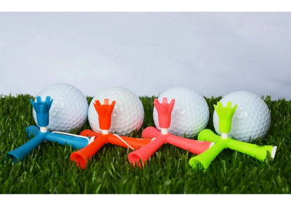 Adjustable Tripod Golf Tee Set (4-Pack) - Height-Adjustable Plastic Holder for Practice & Training
