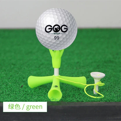 Adjustable Tripod Golf Tee Set (4-Pack) - Height-Adjustable Plastic Holder for Practice & Training