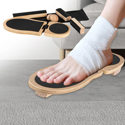 Wooden Ankle Strengthener - Non-Slip Balance Board for Foot Stretching, Stability Training, and Posture Correction