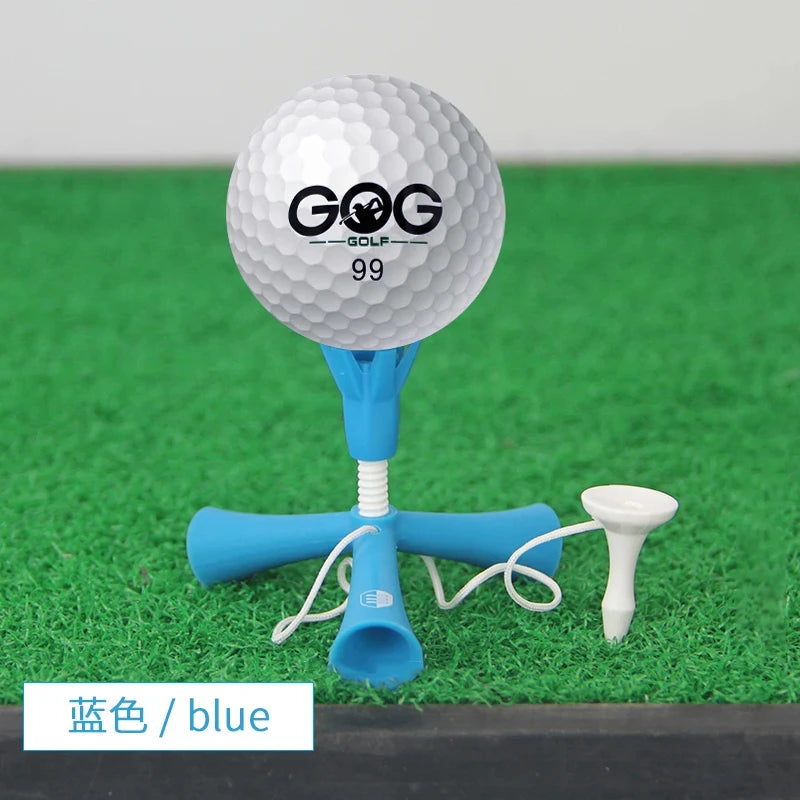 Adjustable Tripod Golf Tee Set (4-Pack) - Height-Adjustable Plastic Holder for Practice & Training