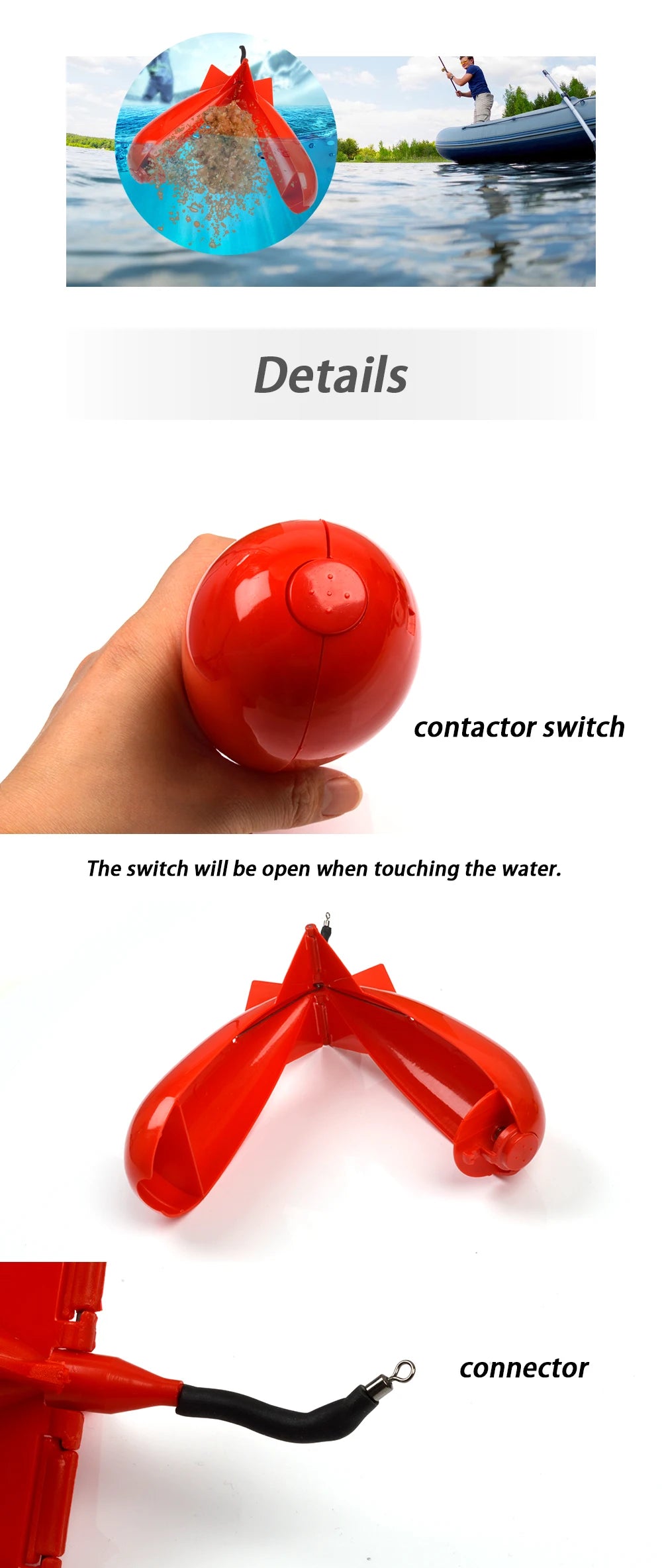 TOLU Rocket Feeder Set - Large & Small Spod Bomb Float Fishing Lure with Bait Holder - 2-Size Pellet Rocket Feeders for Precision Positioning