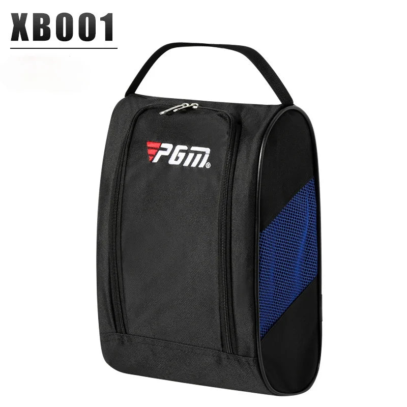PGM Golf Shoe Bag - Portable Nylon Carrier with Ball Holder | Lightweight Breathable Sports Pouch