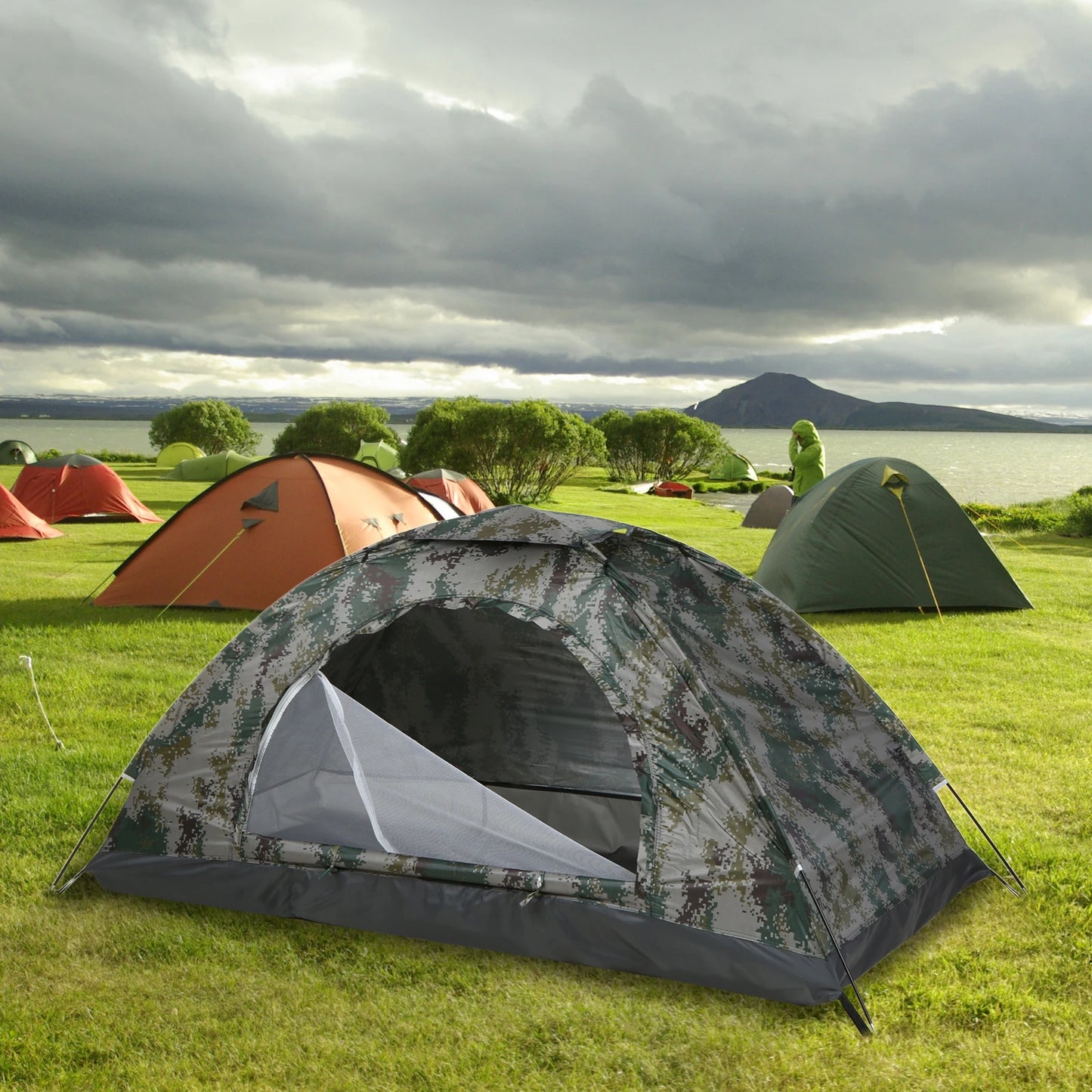 Ultralight 1/2 Person Camping Tent - Portable Hiking Tent with Anti-UV Coating for Outdoor Adventures