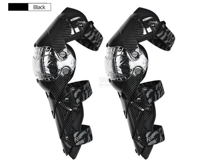 Red Motorcycle Knee Pads - Motocross Safety Protection Guards