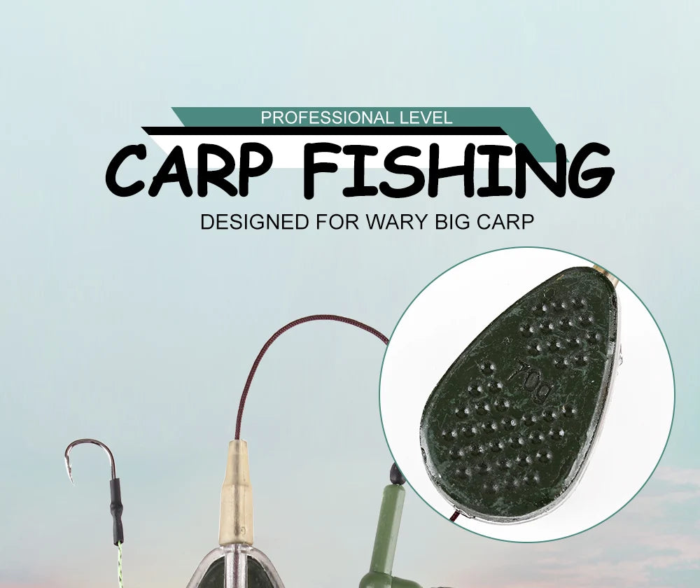 High Carbon Steel Carp Fishing Feeder Hook - Metal Bait Cage Line Group (30g-100g) - Artificial Lure Accessories