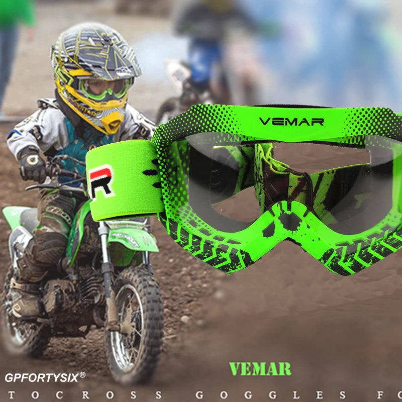 Kids Motocross Goggles - Professional MX MTB Off-Road Dirt Bike Motorcycle Glasses for Children's MX Helmet