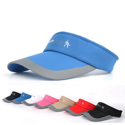 Adjustable Sports Visor Cap - Unisex Empty Top Sun Hat for Outdoor Activities