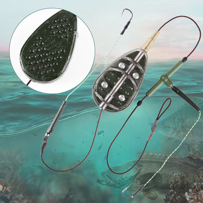 High Carbon Steel Carp Fishing Feeder Hook - Metal Bait Cage Line Group (30g-100g) - Artificial Lure Accessories