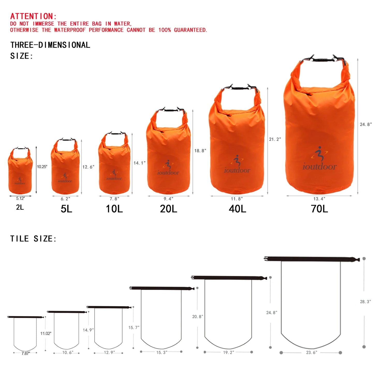 Waterproof Dry Bag 10L - Lightweight Combo Wet/Dry Bag for Kayaking Swimming Fishing Rafting - 210T Polyester