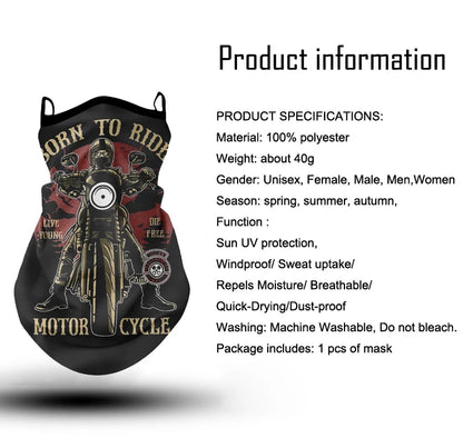 Motorcycle Face Shield - Anti-UV Cycling Headwrap with Neck Cover for Summer Outdoor Sports