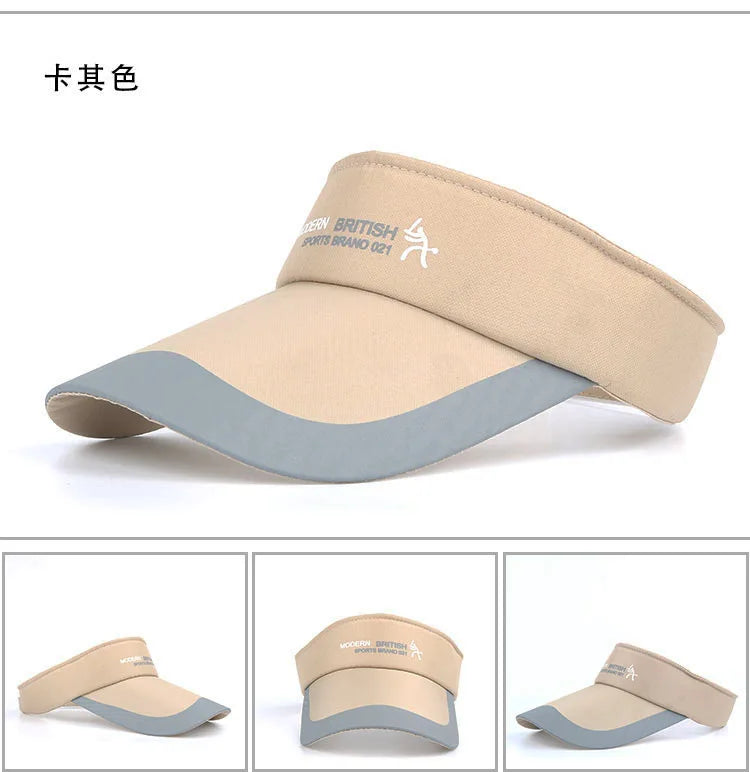 Adjustable Sports Visor Cap - Unisex Empty Top Sun Hat for Outdoor Activities